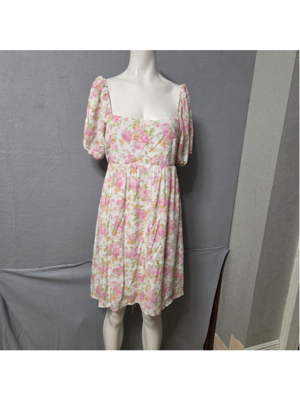 Women's Altar'd State Floral Mini Dress Size S White Pink
